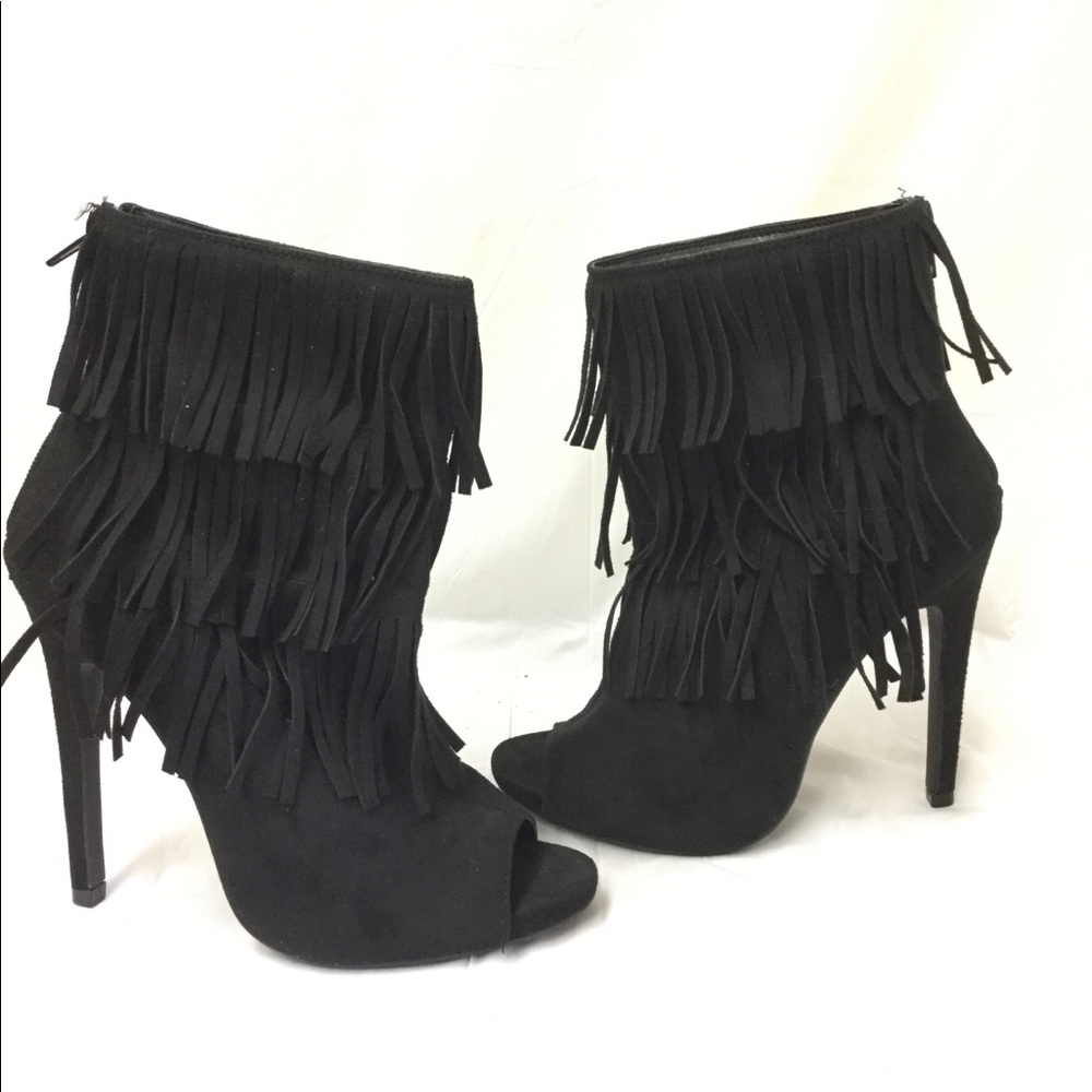 Fringe PeepToe Heels